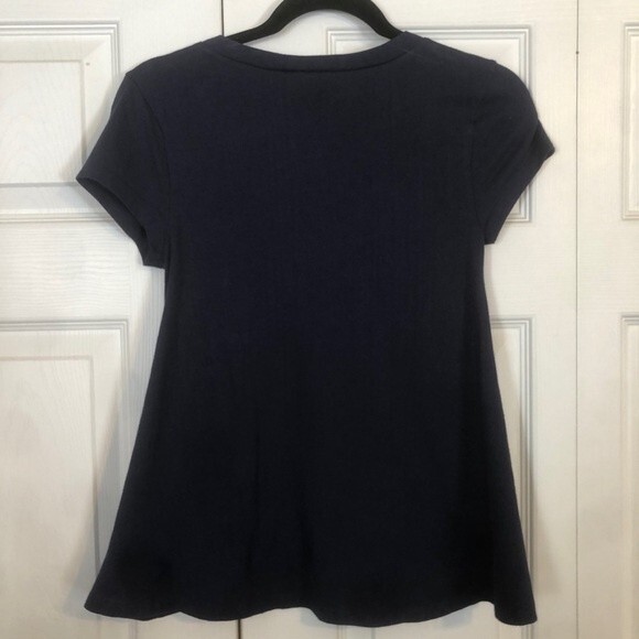 SILENCE & NOISE Urban Outfitters X-Small Navy Blue A-Line Fit & Flair Top Shirt - Picture 4 of 5